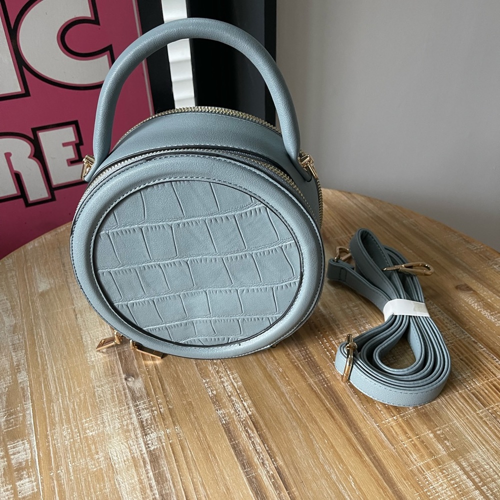 Light Blue Hand Bag or Cross Body w/ long handle strap